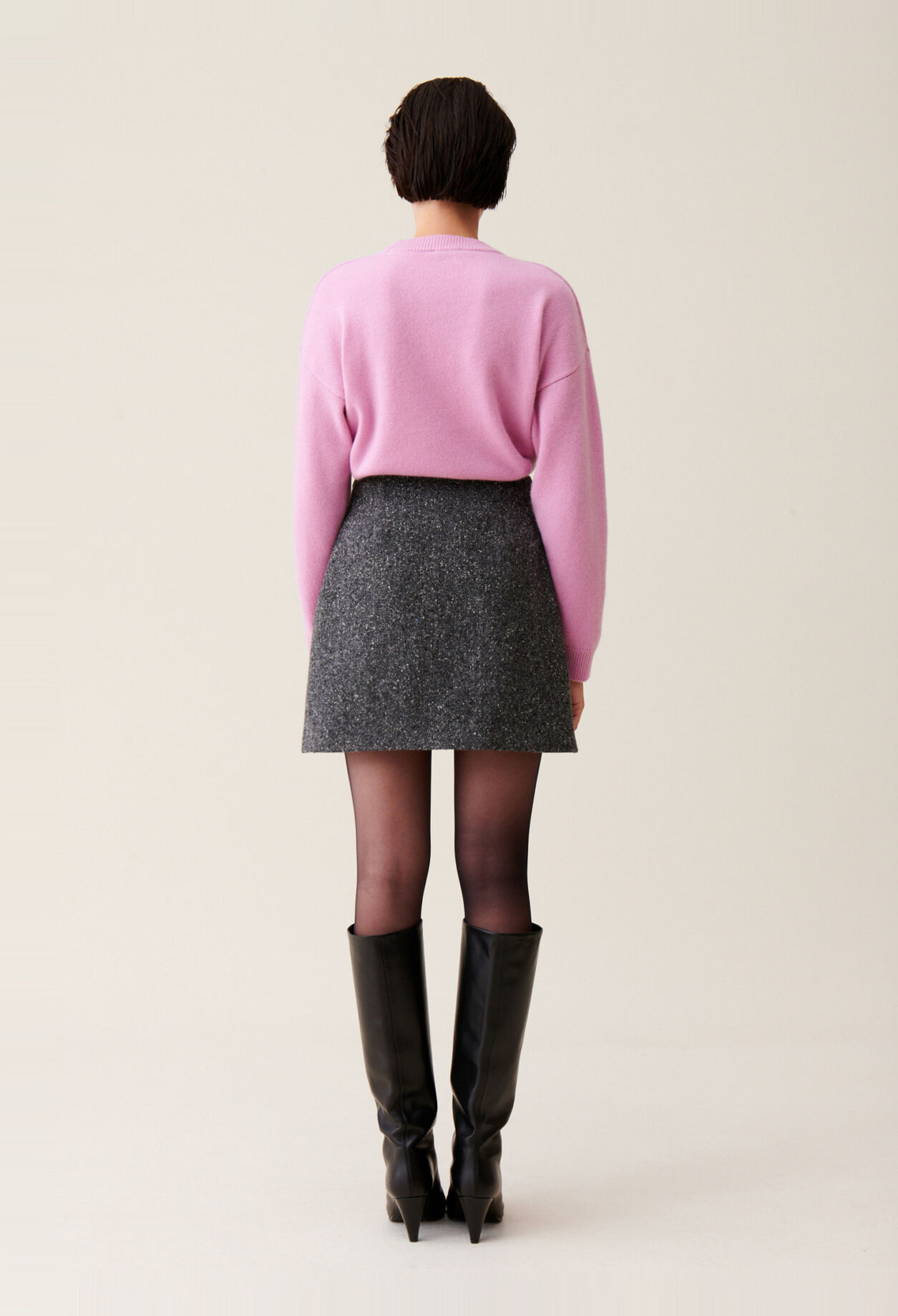 Mixed wool skirt