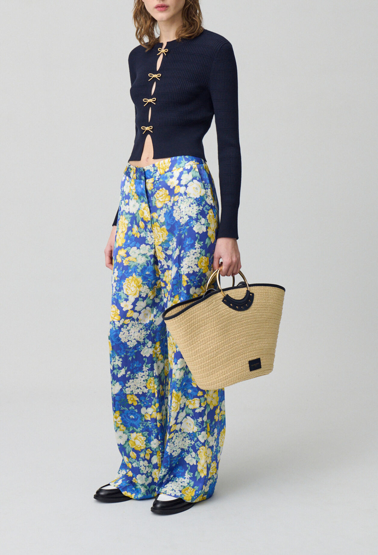 Wide Leg Floral Trousers