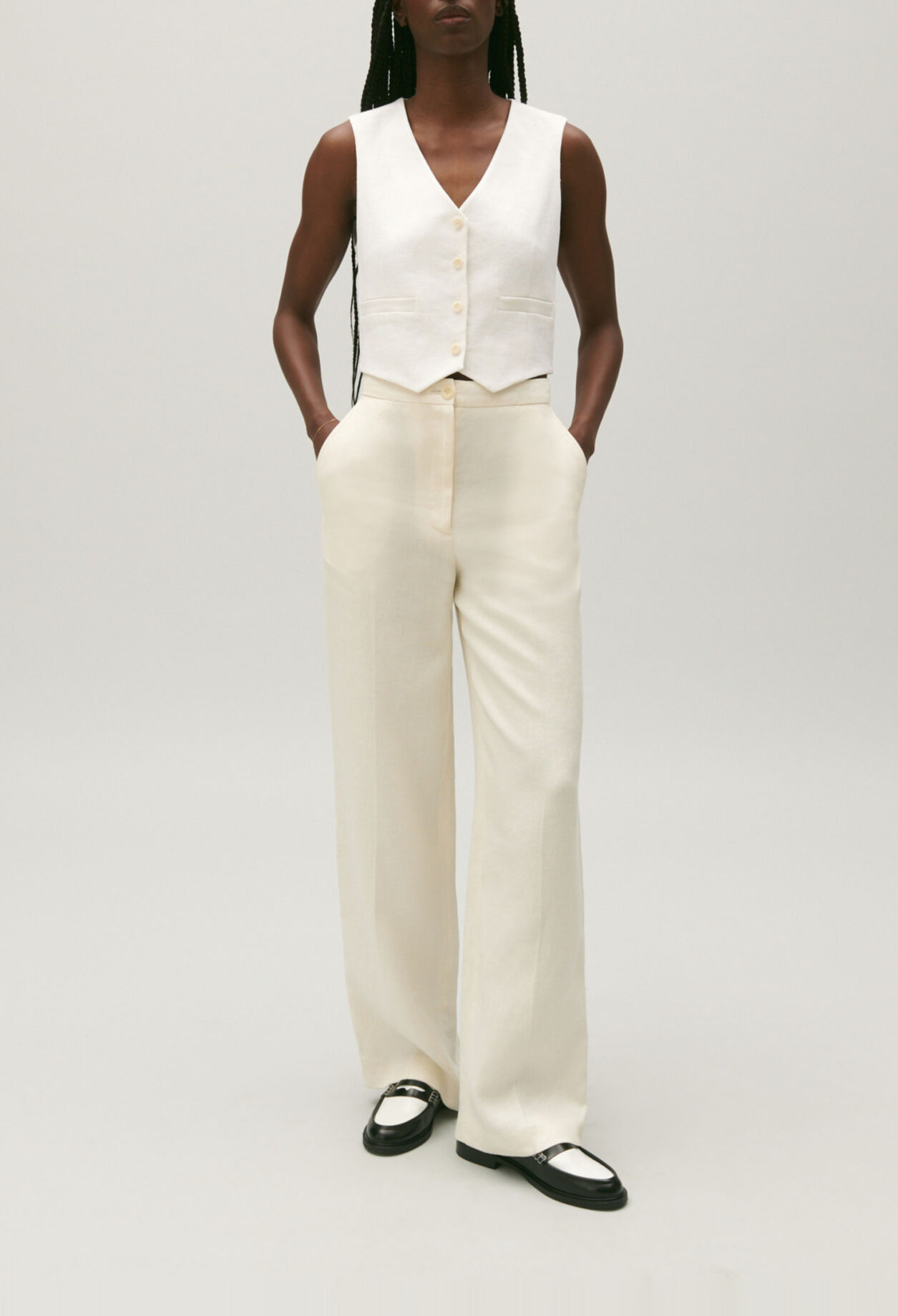 Ecru linen blend jacket