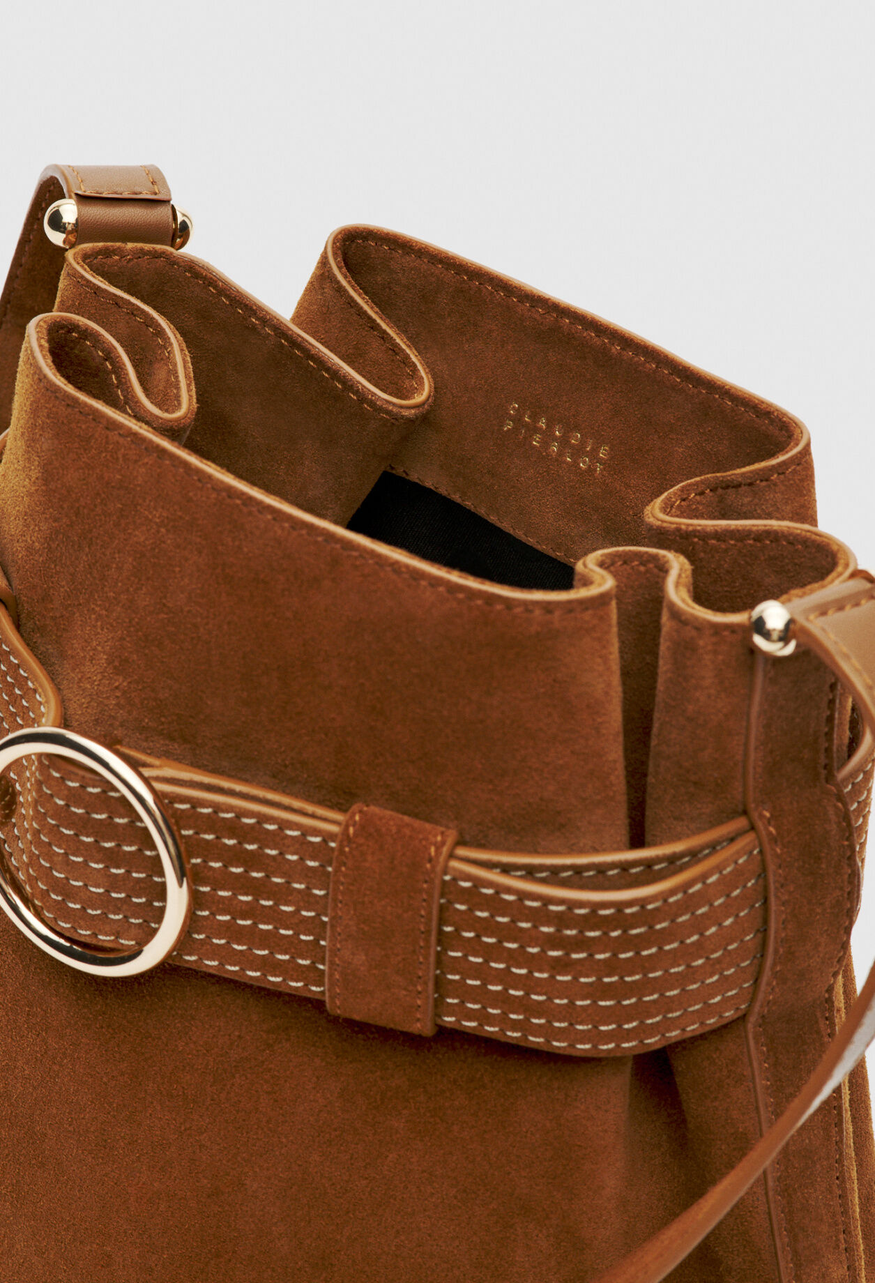 Leather bucket bag