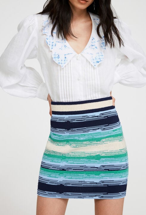 Multi-colour knit skirt