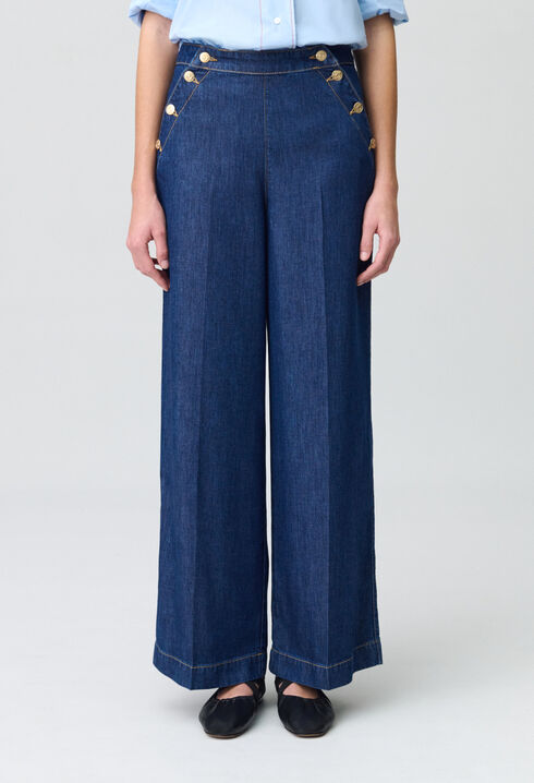 Wide-Leg Sailor Trousers