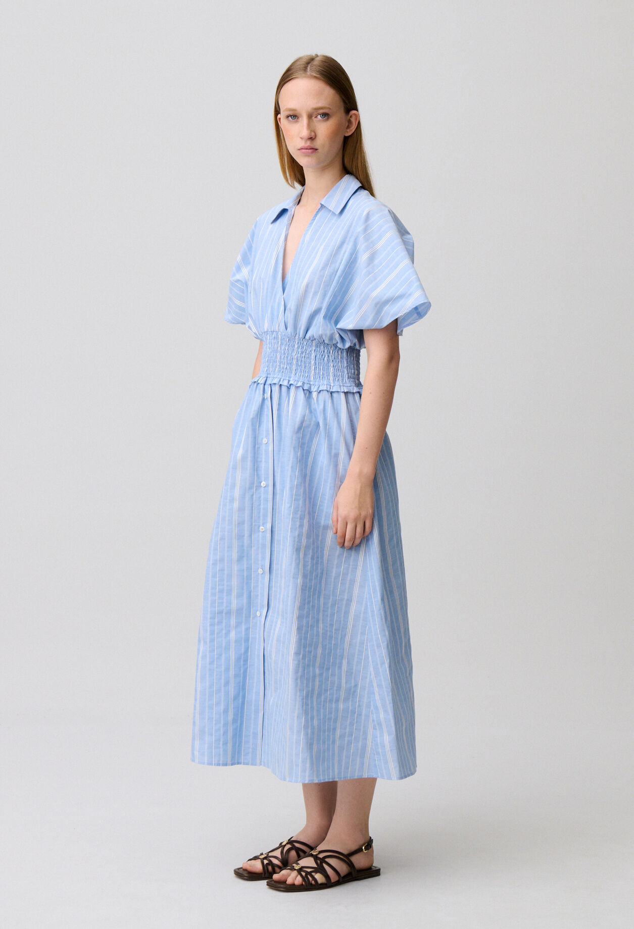 Striped wrap dress