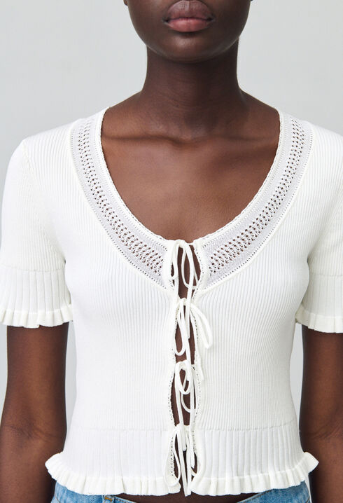 Fine knit top with bows