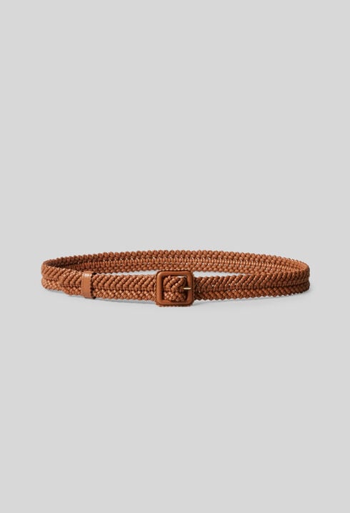 Braided leather belt