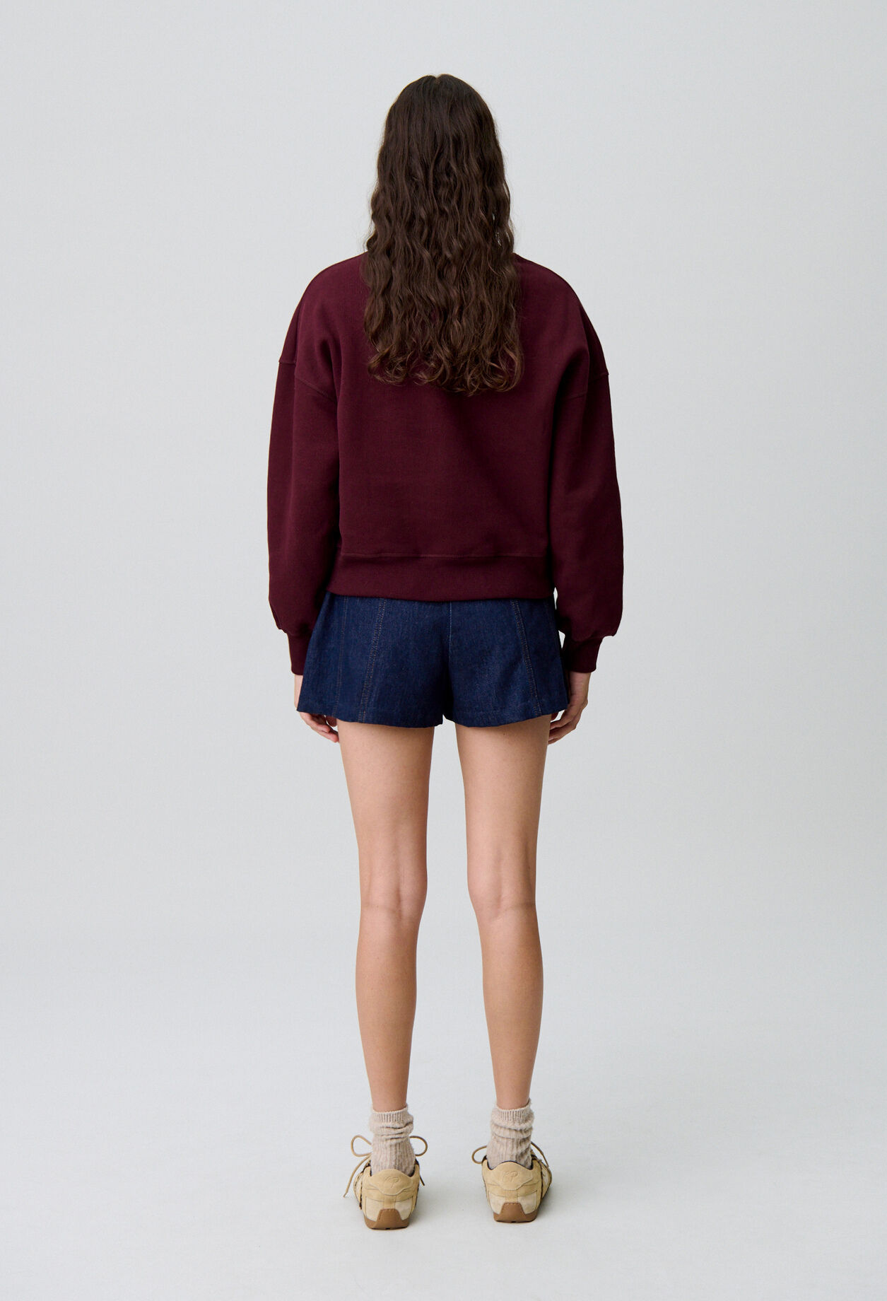 Victorian collar cotton sweatshirt