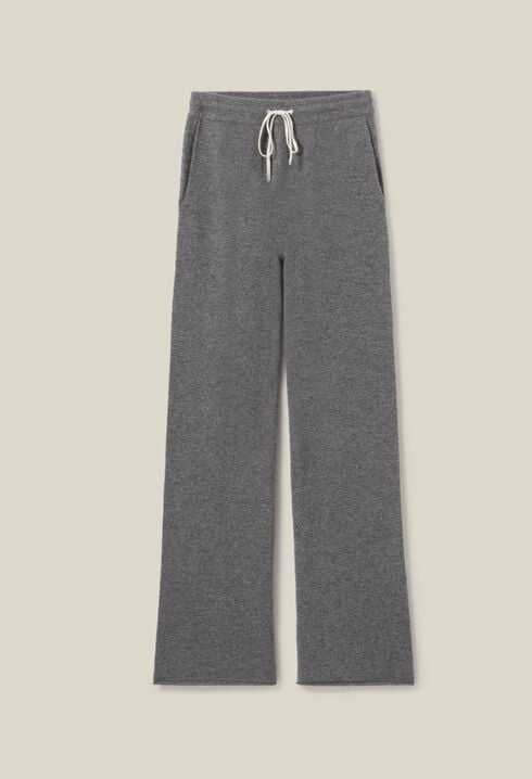 Fluid grey cashmere trousers