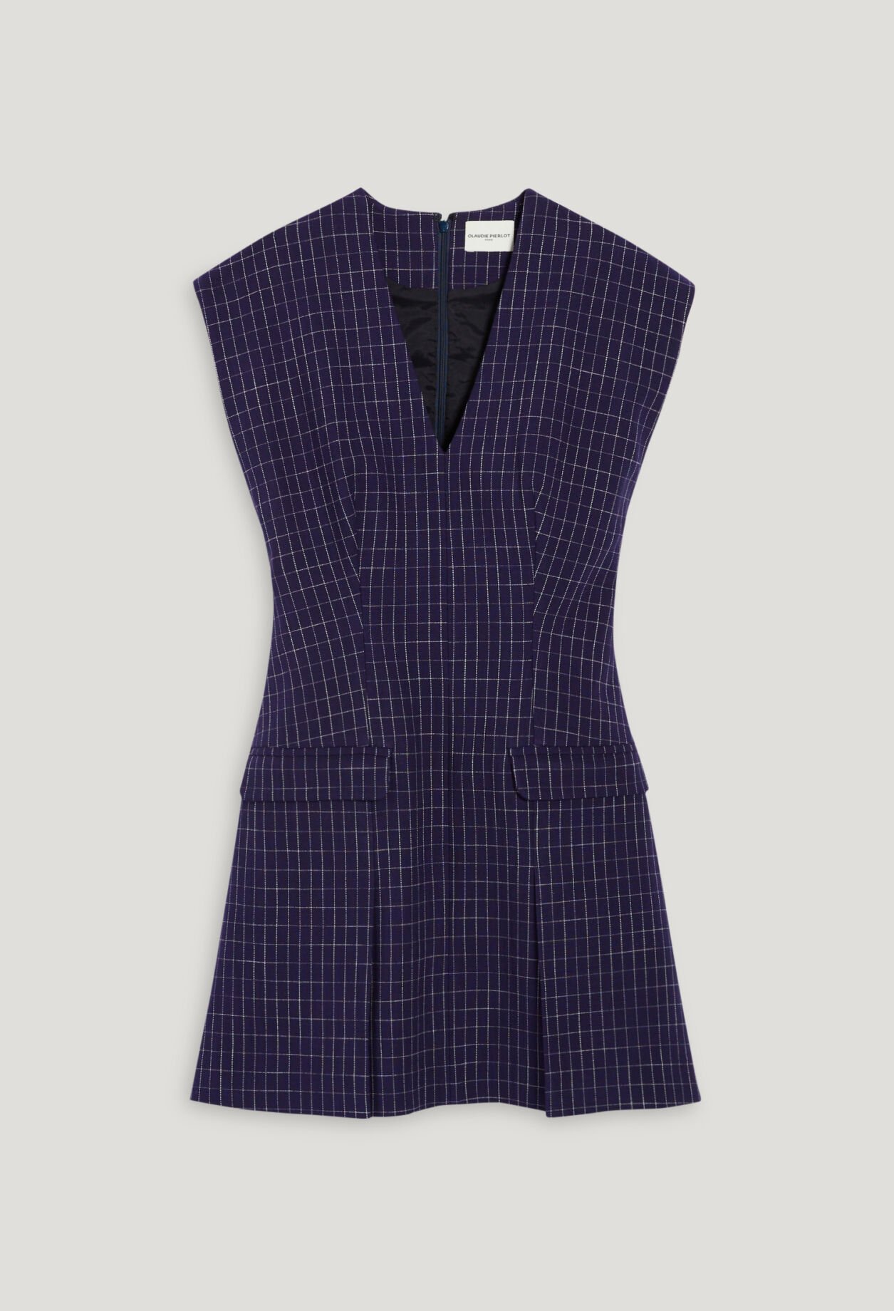 Short indigo checked dress