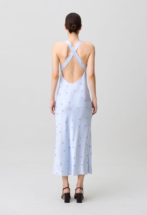 Satin Open-Back Dress