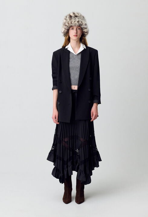 Asymmetrical pleated skirt
