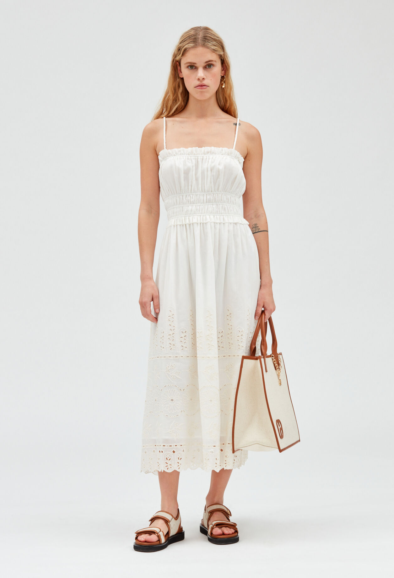 Off-white midi dress
