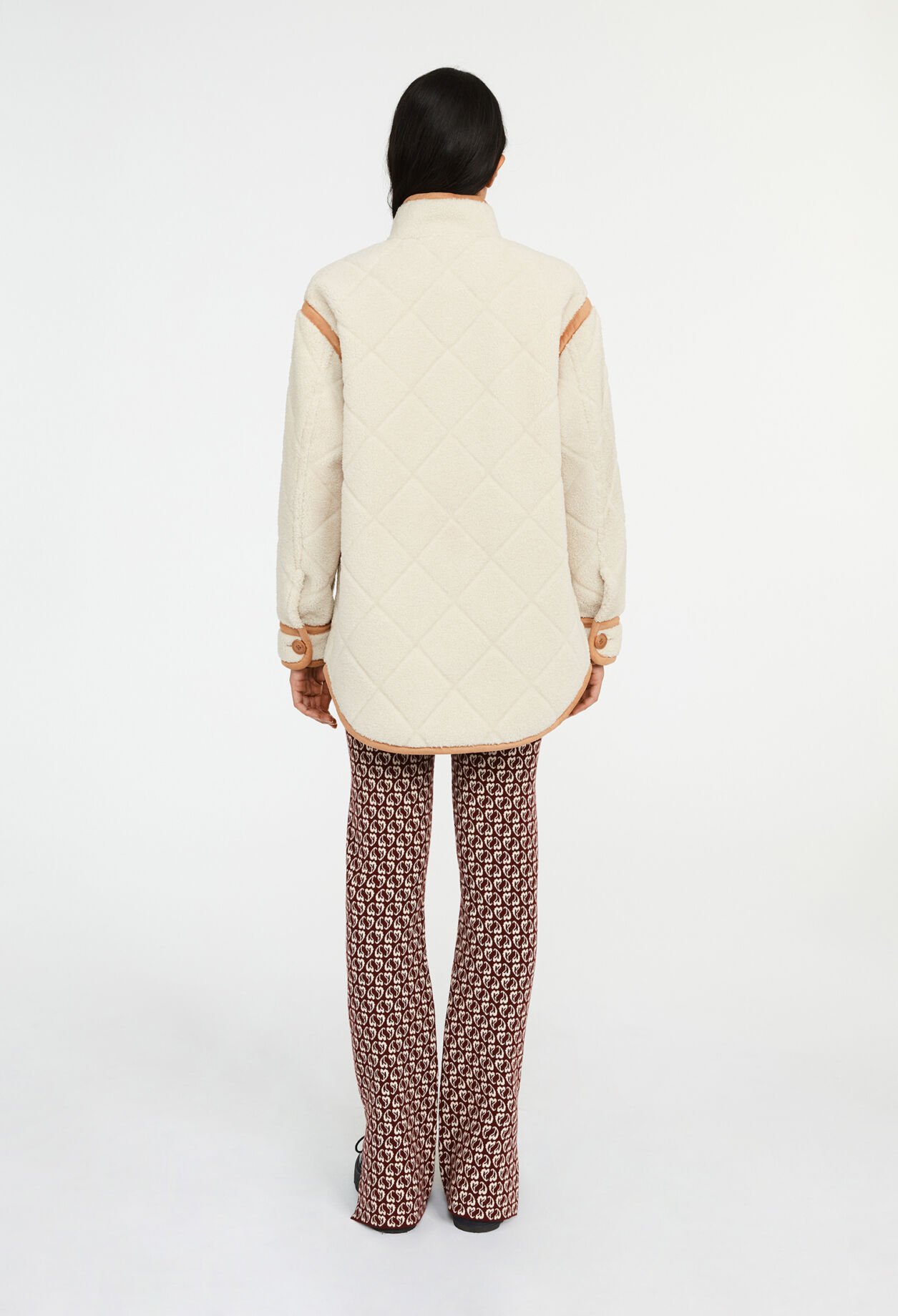 Manteau effet peau lainée