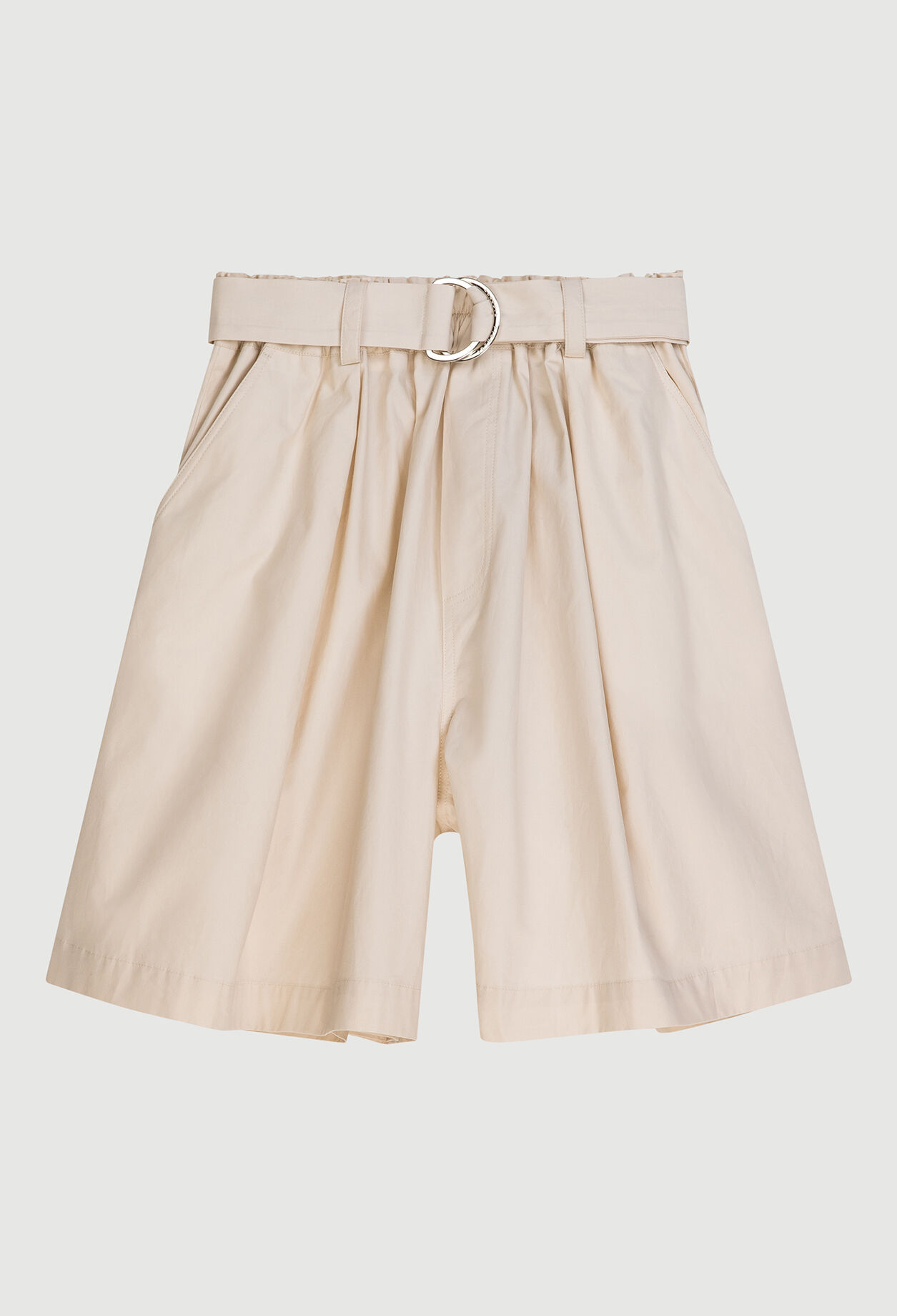 Belt-waist Bermuda shorts