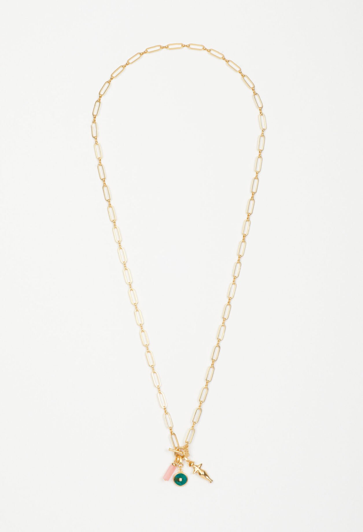 Long gold necklace