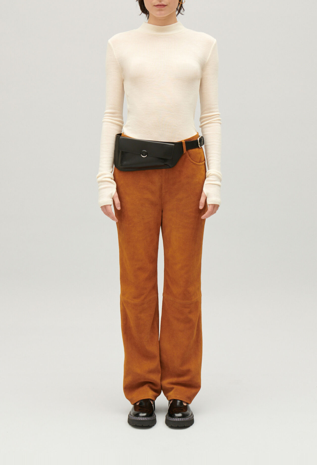 Wool top with high neck