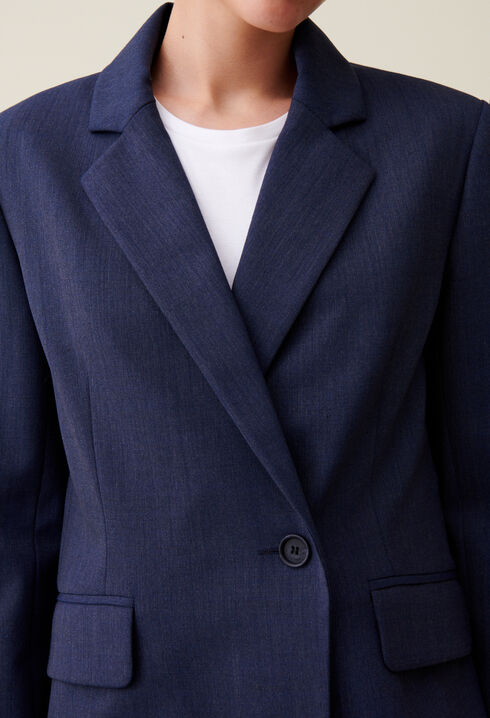 Navy double-breasted blazer