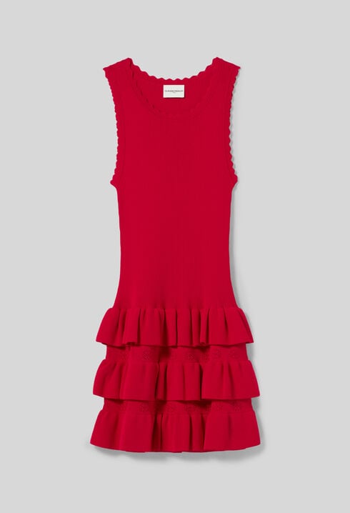 Ruffled knit dress