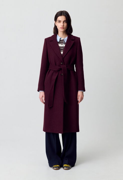 Long double-breasted wool coat