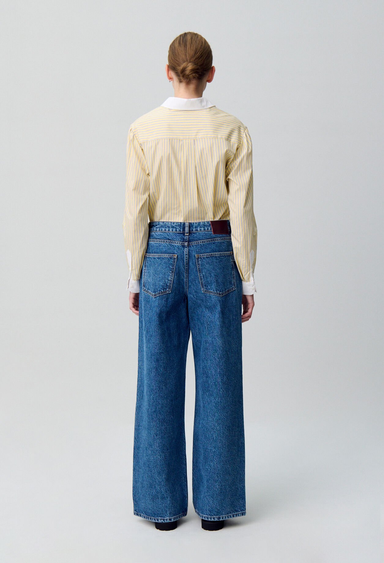 Wide-Leg Straight Denim Jeans