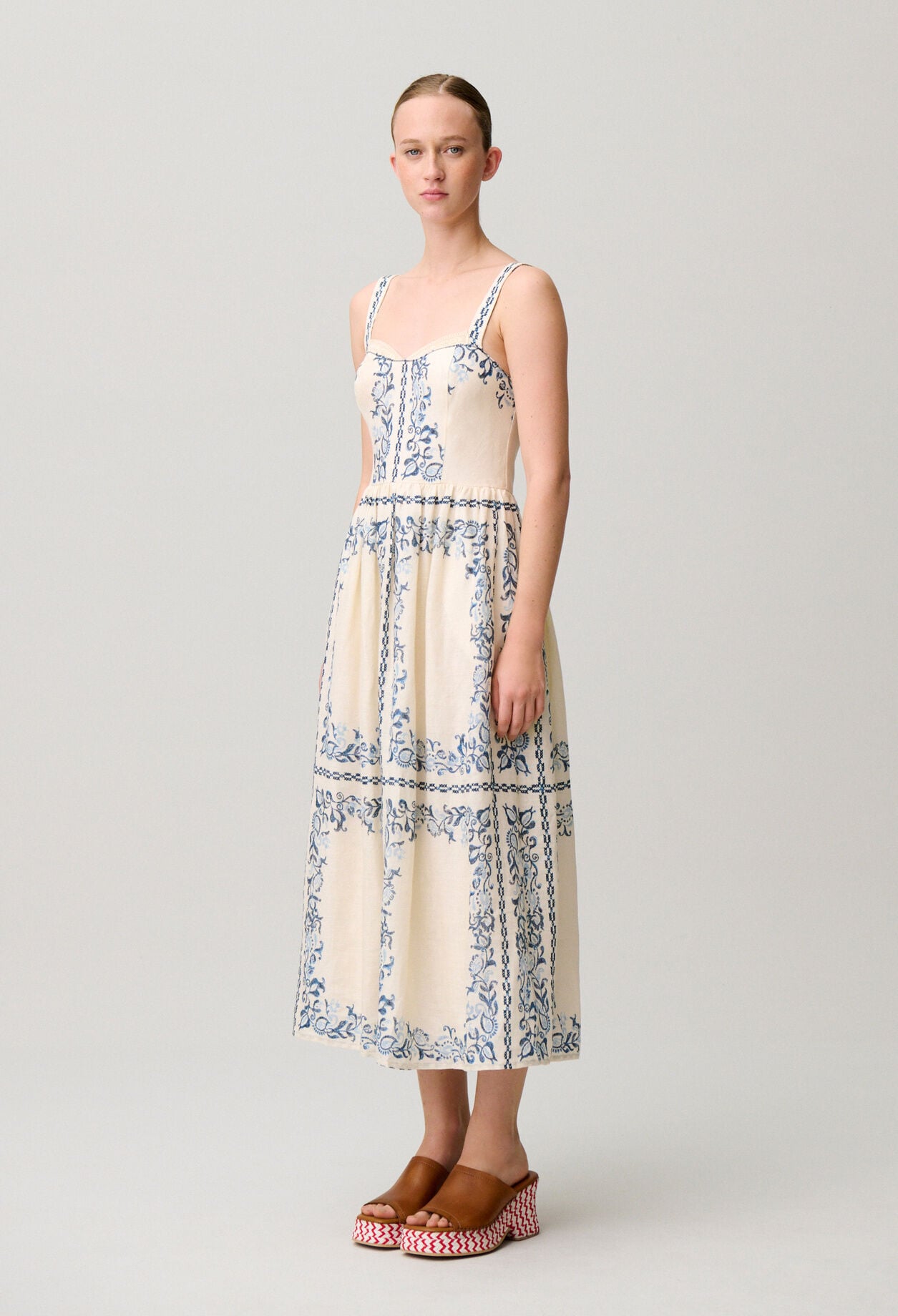 Printed linen dress