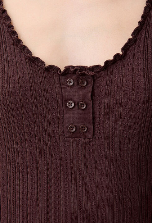 Ruffle pointelle knit tank