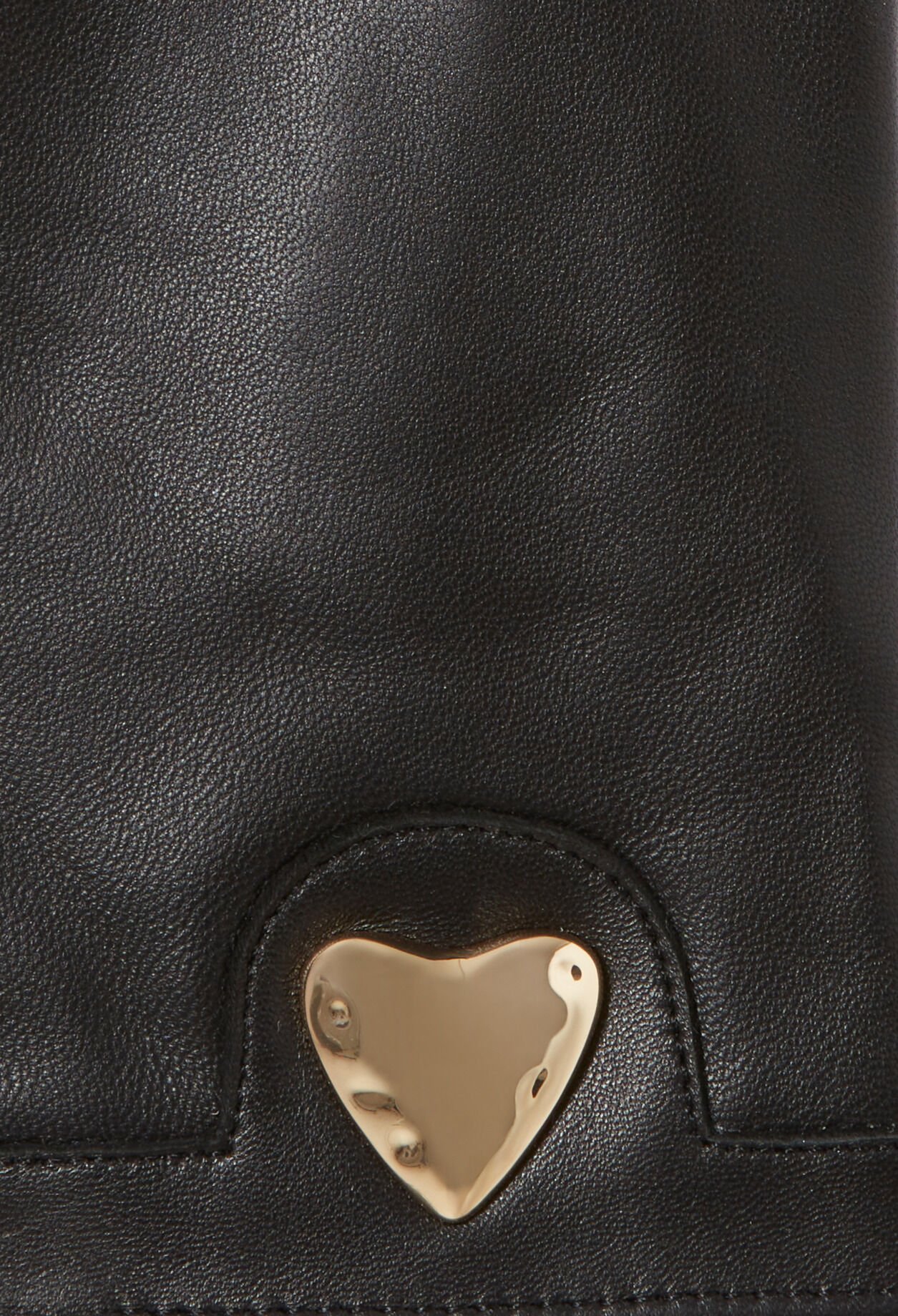 Gold heart leather gloves