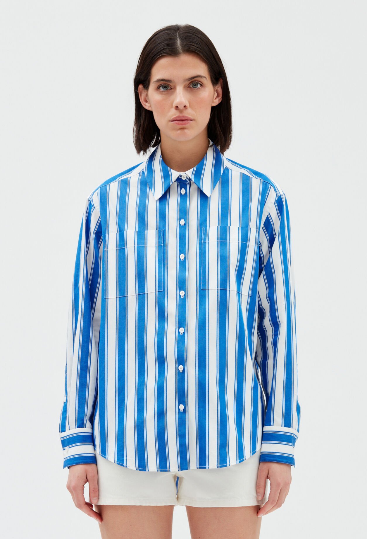 Blue striped shirt