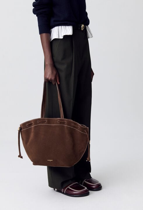 Suede Leather Tote Bag
