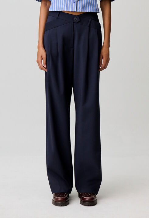 Tailored wool blend trousers