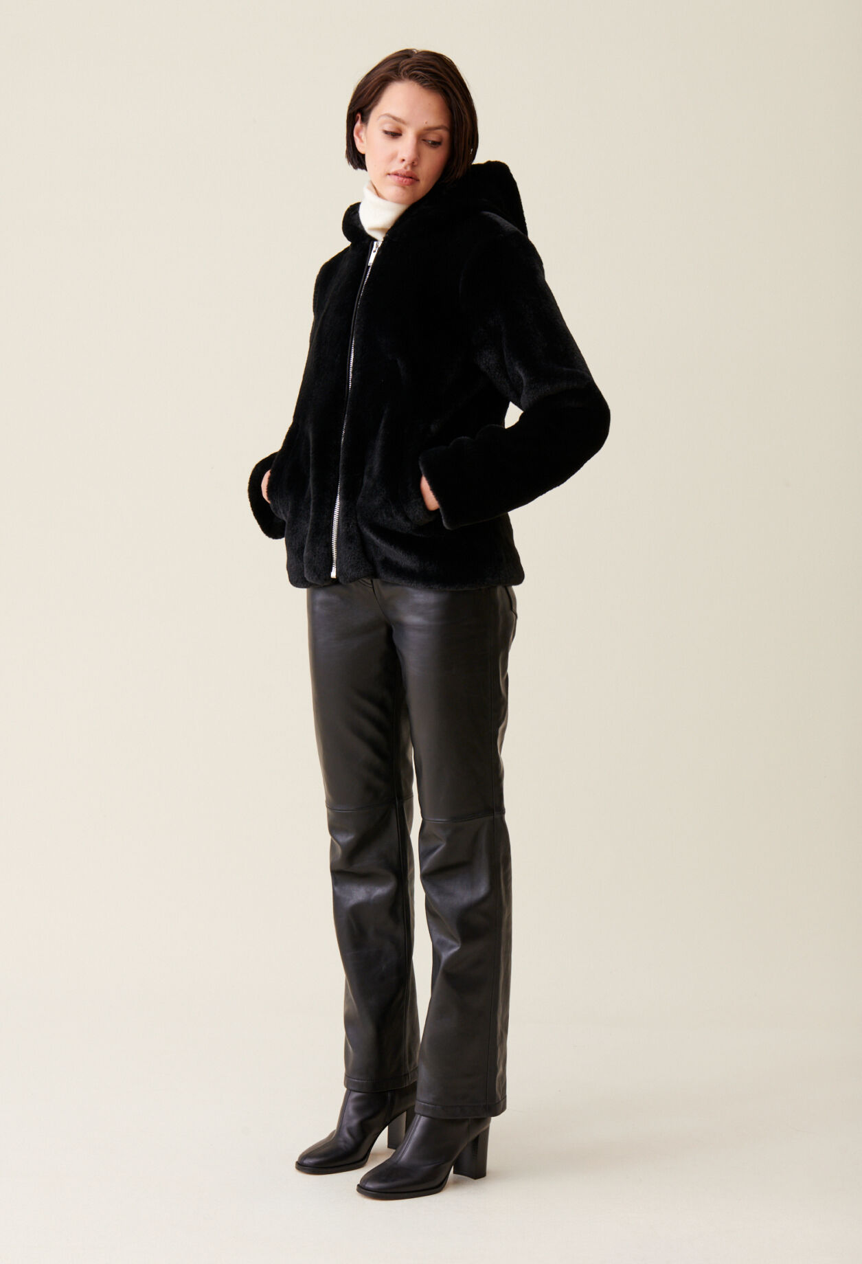 Hooded Faux Fur Jacket