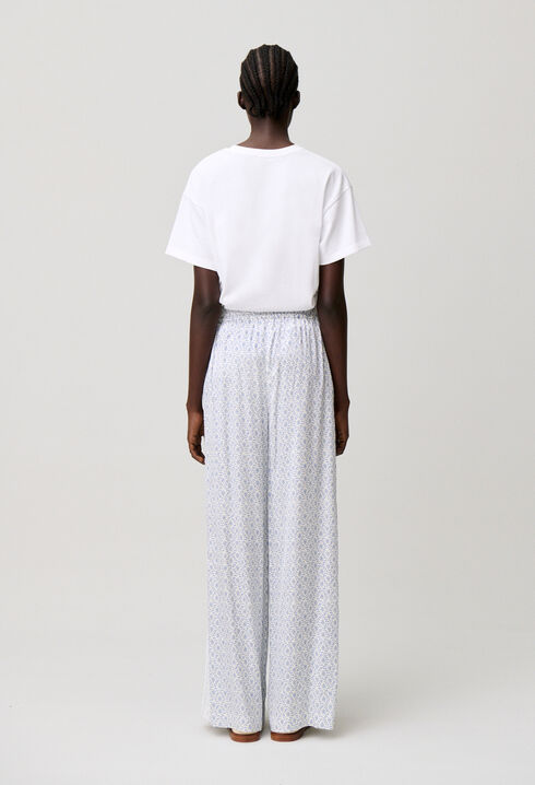 Elasticated-Waist Flowy Trousers