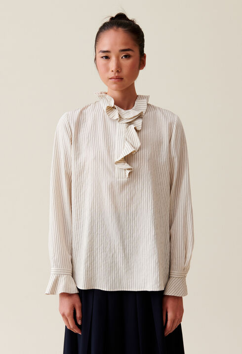 Ruffled Striped Blouse