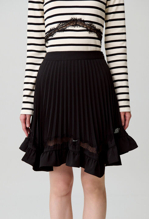 Asymmetric lace skirt
