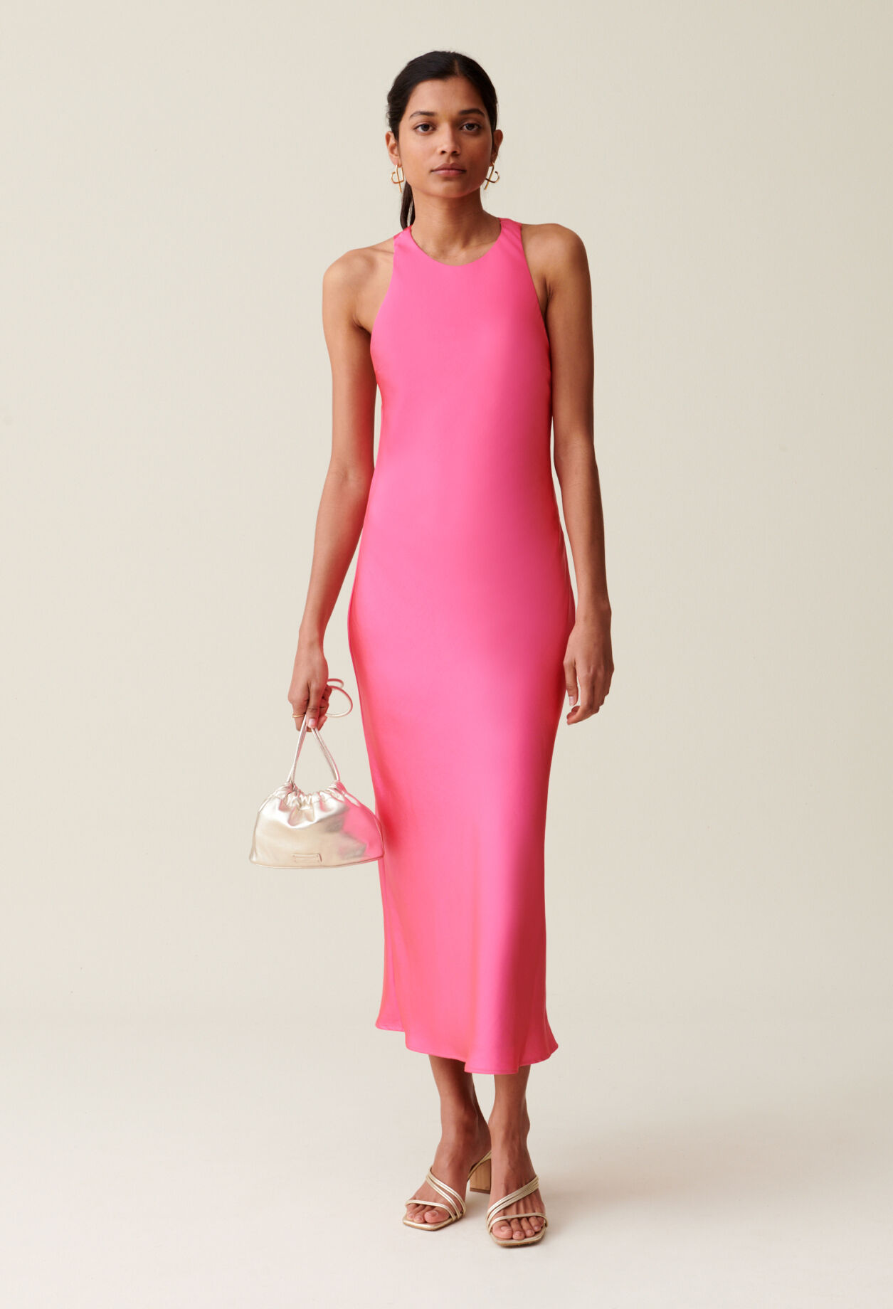 Long satin dress