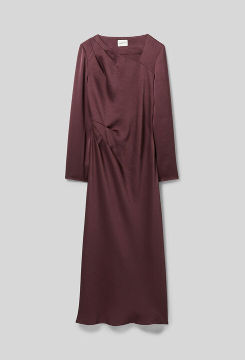 Asymmetrical satin long dress