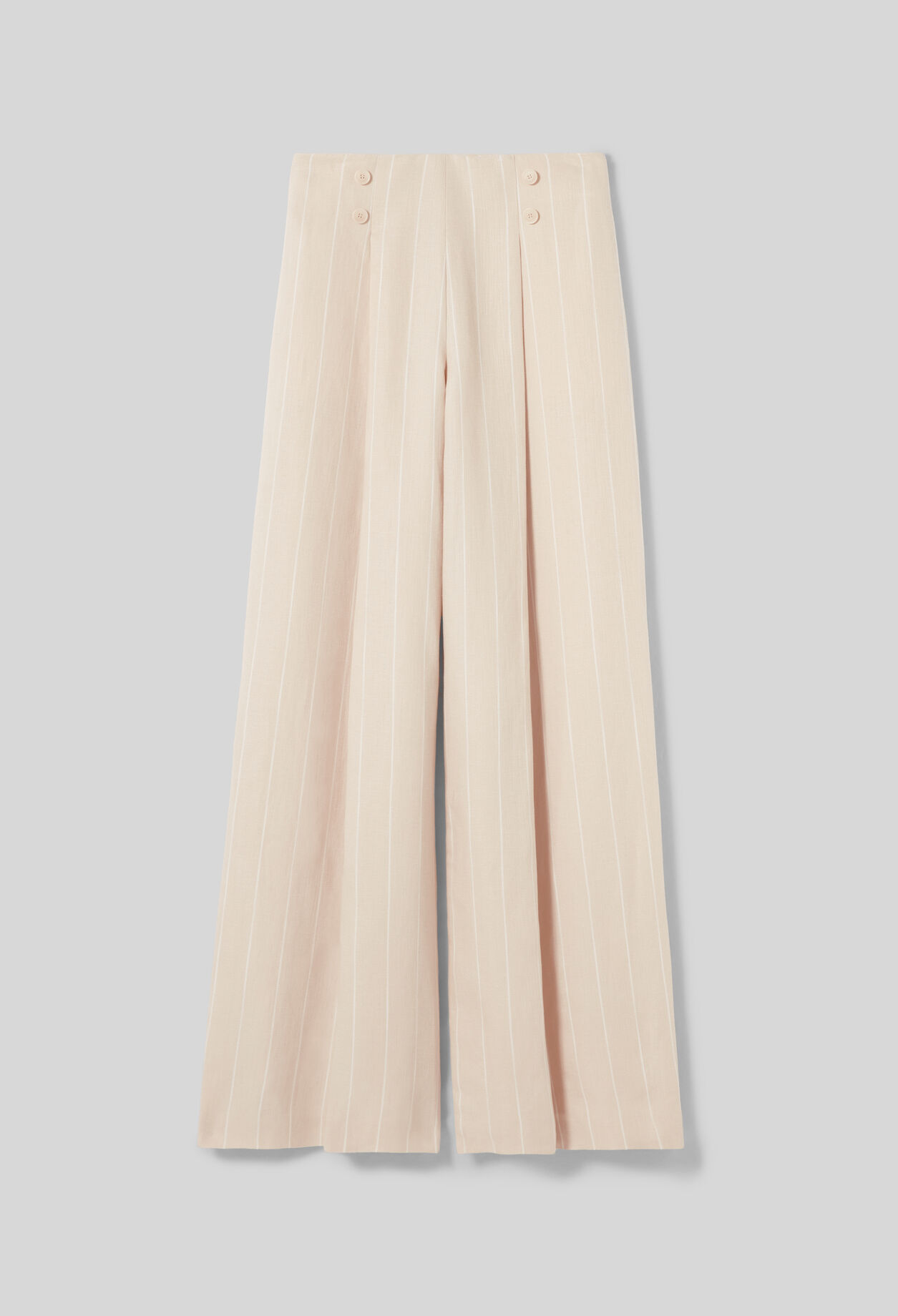 Wide tailored linen-blend trousers