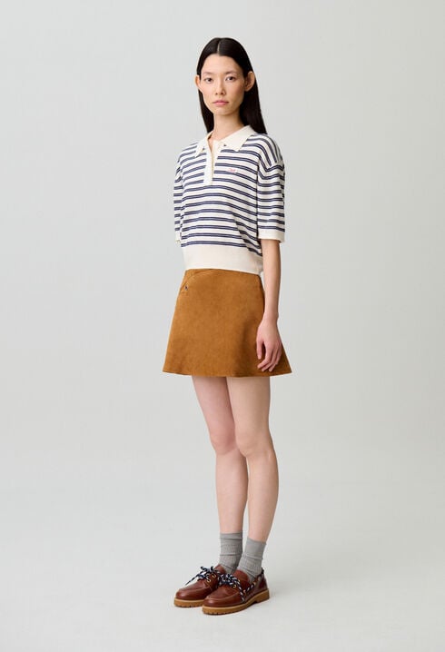 Striped knit polo