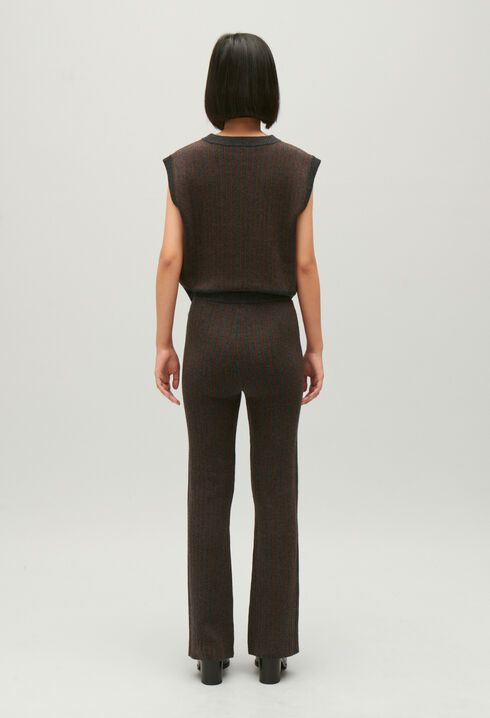 Stripy knit trousers 