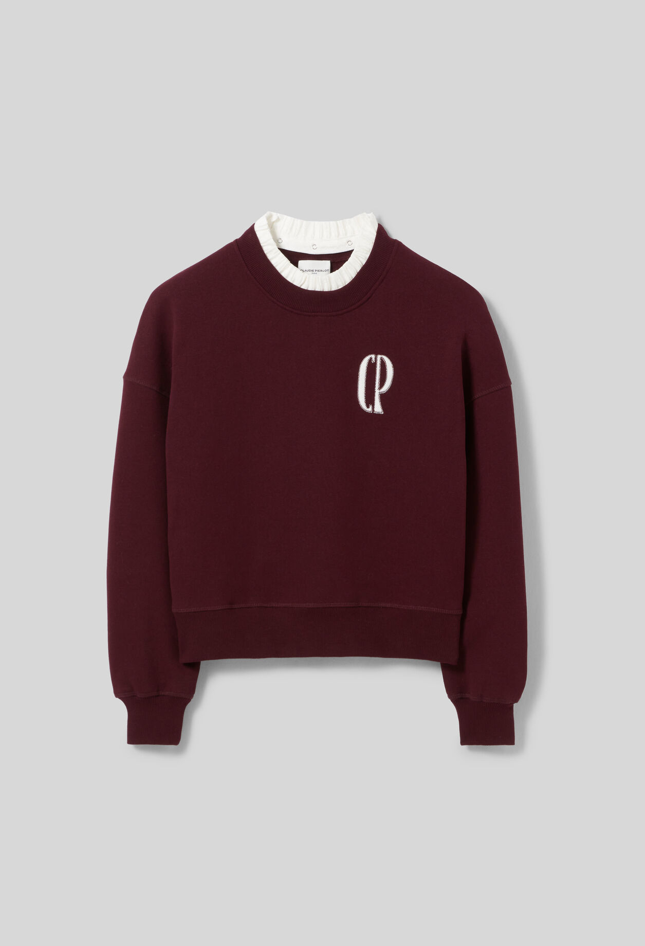 Victorian collar cotton sweatshirt