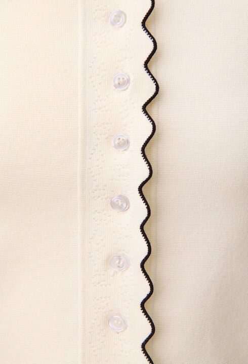 Contrast knit cardigan