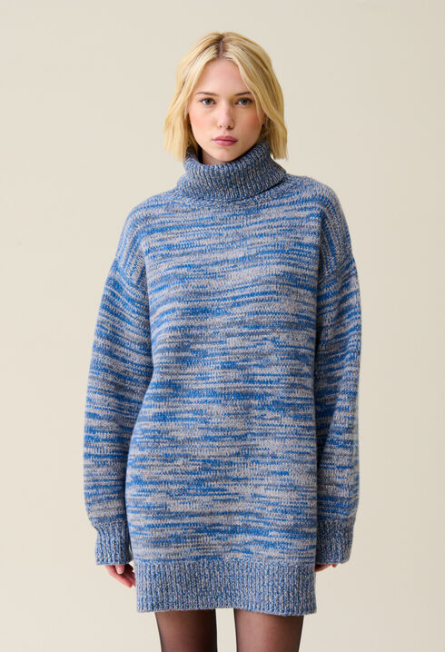 Short wool turtleneck dress