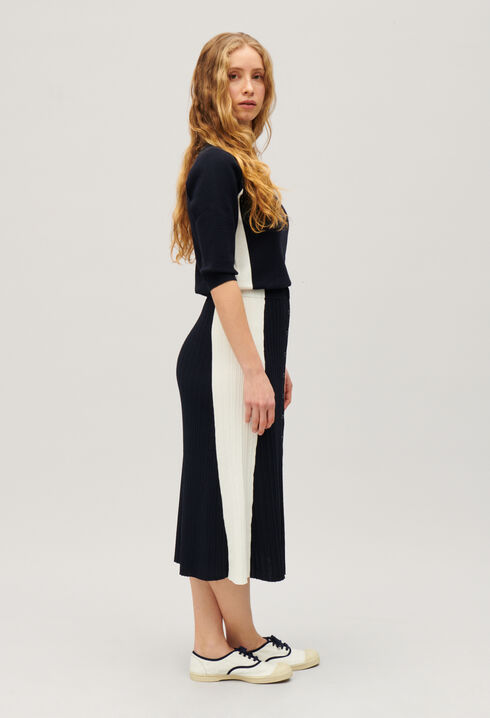 Two-tone midi dress