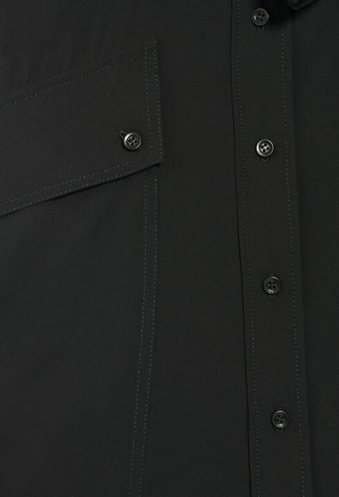 Flowing short-sleeved midi dress 