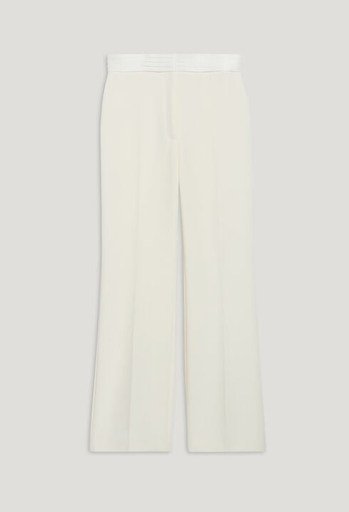 White straight tailored trousers