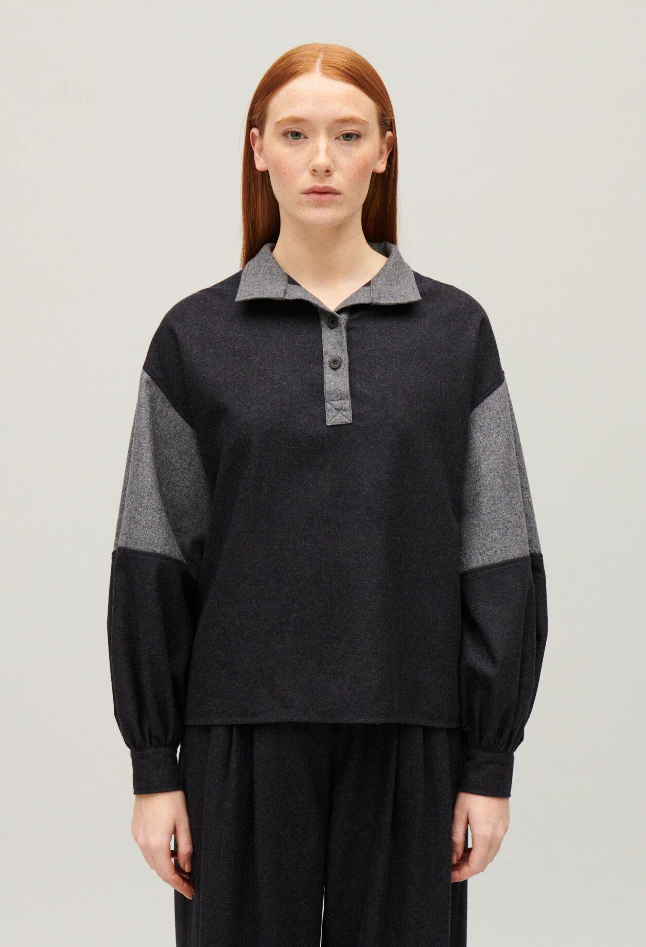 Dark grey loose-fit blouse