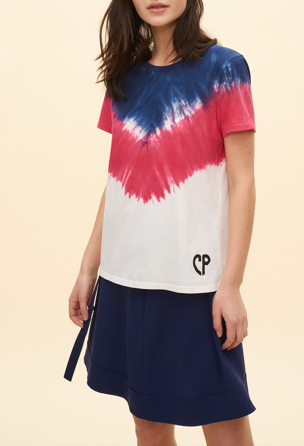 Geometric tie & dye T-shirt