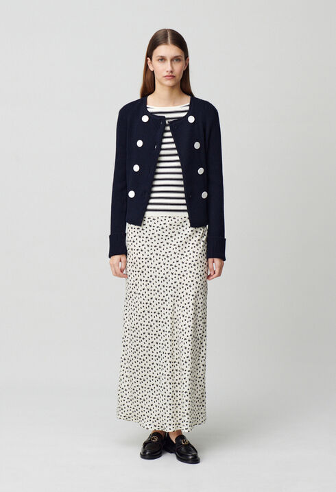 Buttoned wool-blend cardigan