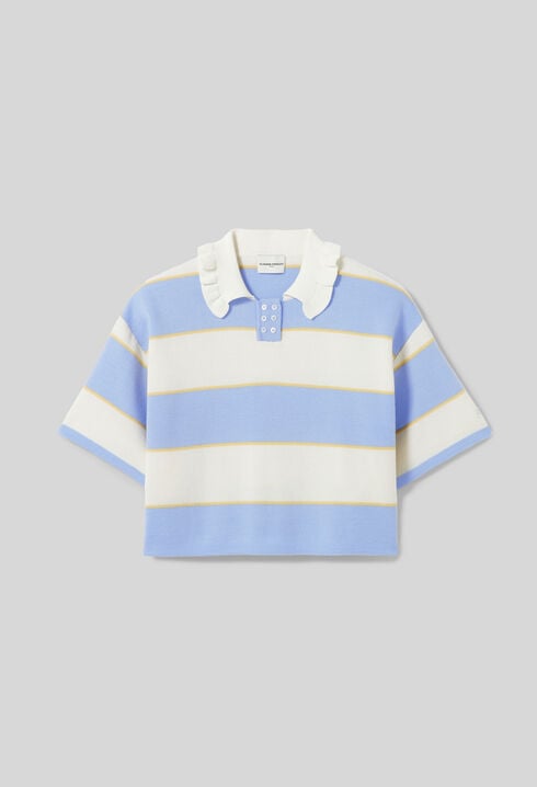 Striped knit polo