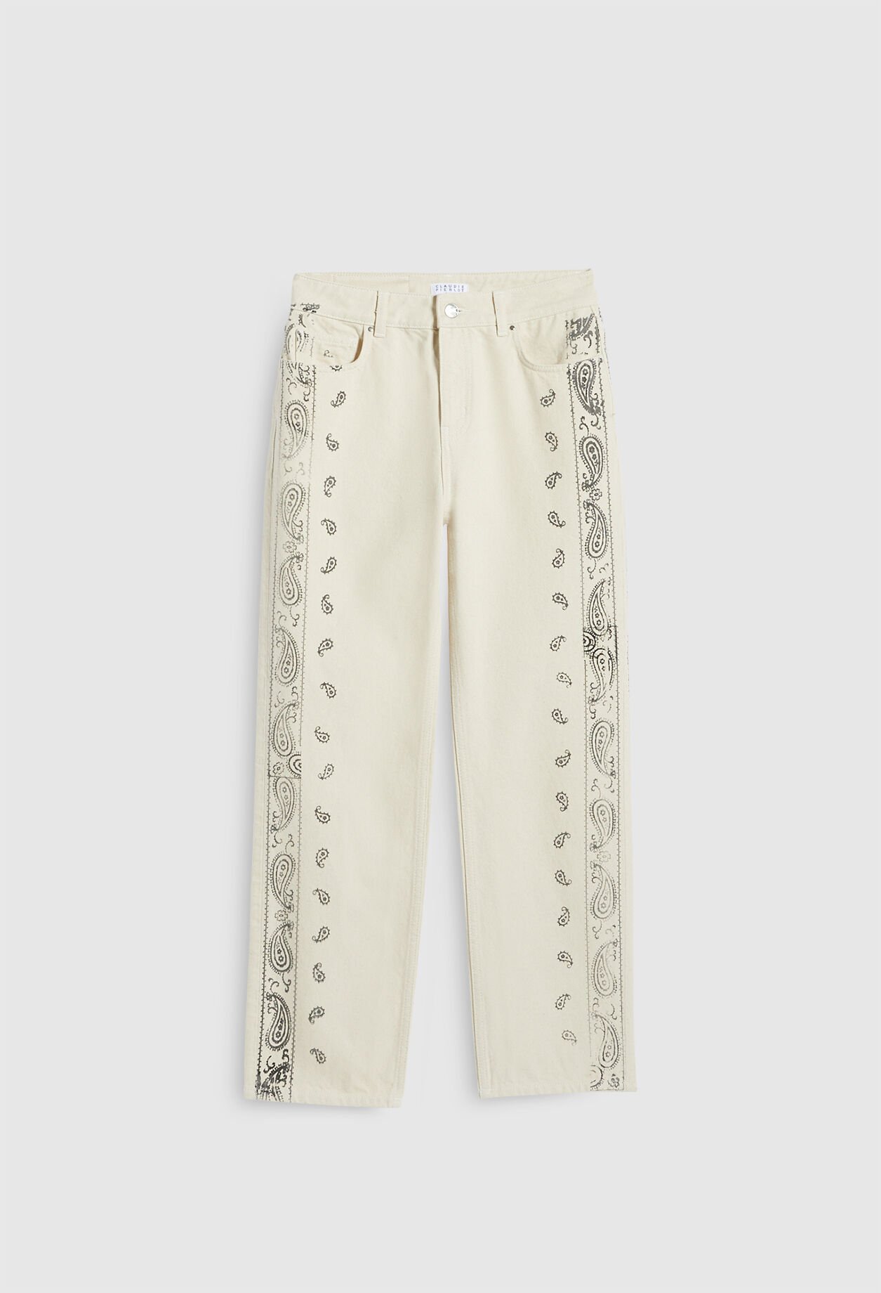 Ecowash printed straight-fit jeans