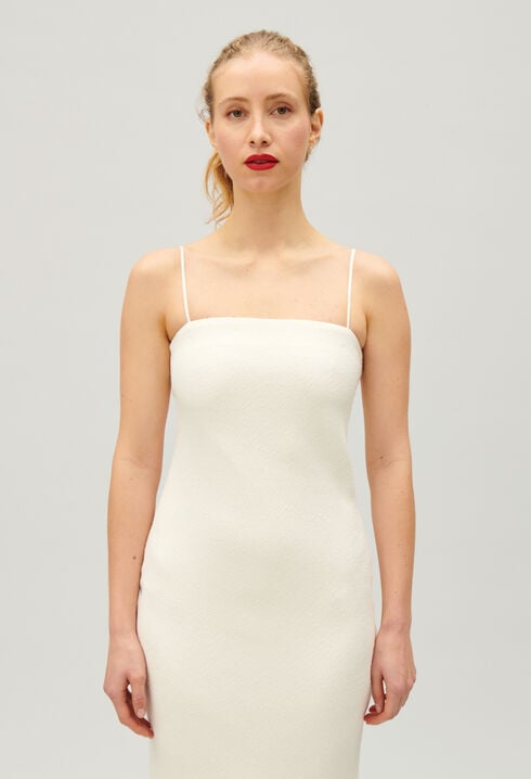 Short ecru tube dress